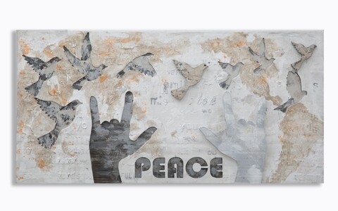 Peace Festmény, Mauro Ferretti, 60x120 cm, kézzel festett, kanavász/erdeifenyő