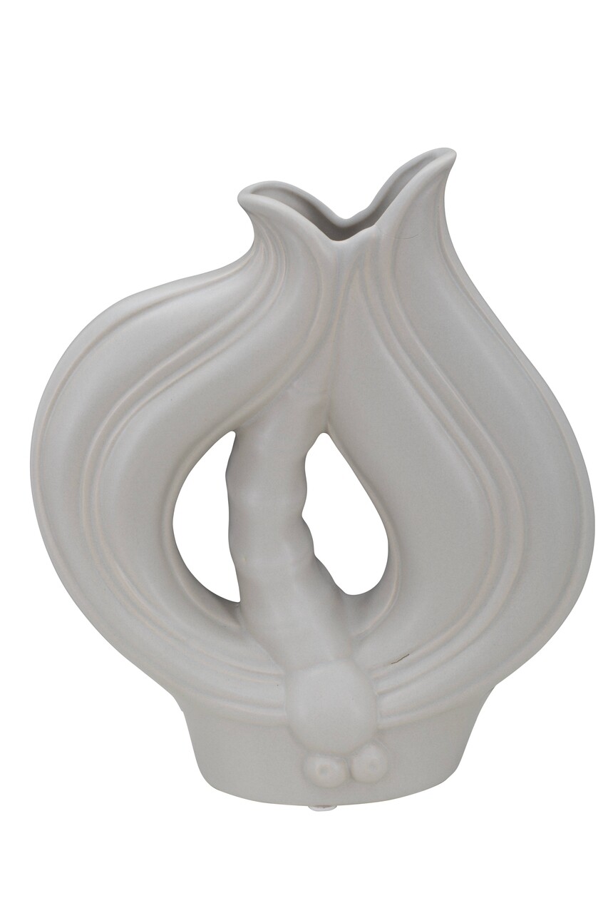Lien Váza, Mauro Ferretti, 22x25.5 cm, porcelán, szürke