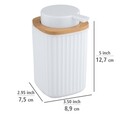 Wenko Szappanadagoló, Rotello, 250 ml, műanyag/bambusz, fehér/barna