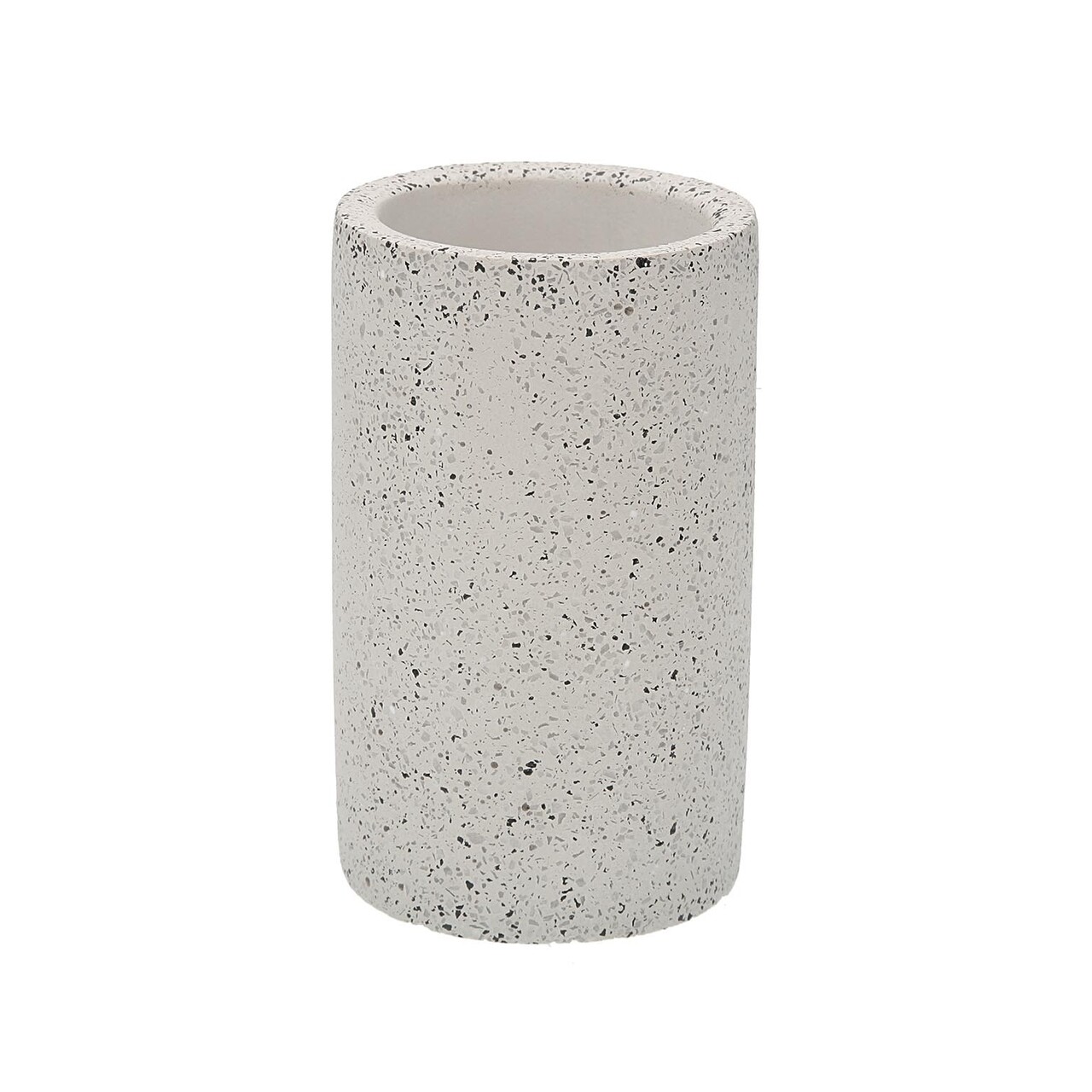 Kefetartó és fogkrém Stone, Versa, Ø7x12,5 cm, polirazin, fehér