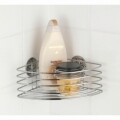 Fürdőszoba sarokpolc, Turbo-Loc®, Wenko, 20 x 26,5 x 10,5 cm, rozsdamentes acél, ezüst
