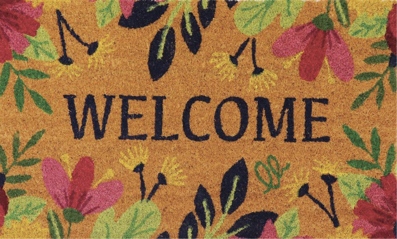 Bejárati szőnyeg, Olivio Tappeti, Joy 13, Welcome, 40 x 60 cm, kókuszrost, sokszínű