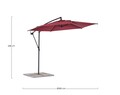 Tropea Terasz/kerti napernyő, Bizzotto, Ø 300 cm, oszlop Ø 46-48 mm, acél/poliészter, bordópiros