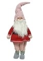 Gnome w ruha piros dekoráció, Decoris, 30x15x85 cm, poliészter, többszínű