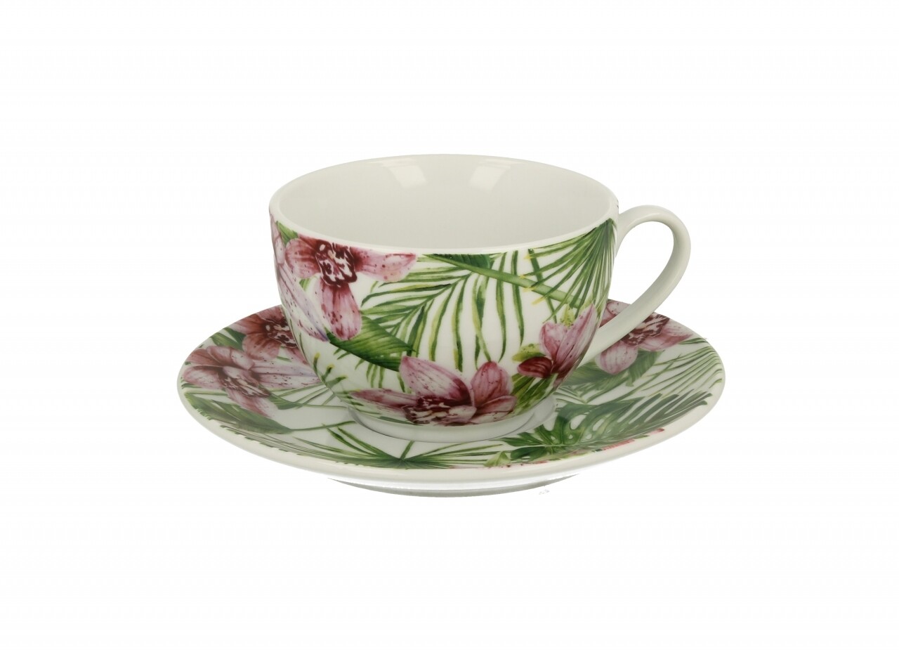 Chloe Csésze kistányérral, Duo, 250 ml, porcelán, sokszínű