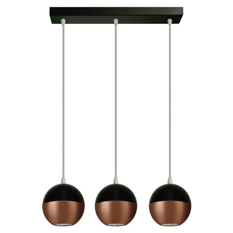 Lustra Midway, Helam, 60 x 100 cm, 3 x E27, 60W, negru/cupru