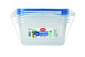 Három téglalap alakú serpenyő fedéllel, Snips, Lock, 1,2 L, polipropilén, kék