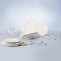 Asztali készlet 36 db, Villeroy & Boch, Wonderful World 4 Friends, porcelán, kristályüveg, rozsdamentes acél