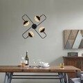 Ani N-371 csillár, Noor, 72 x 72 x 22 cm, 4 x E27, 100 W, fekete