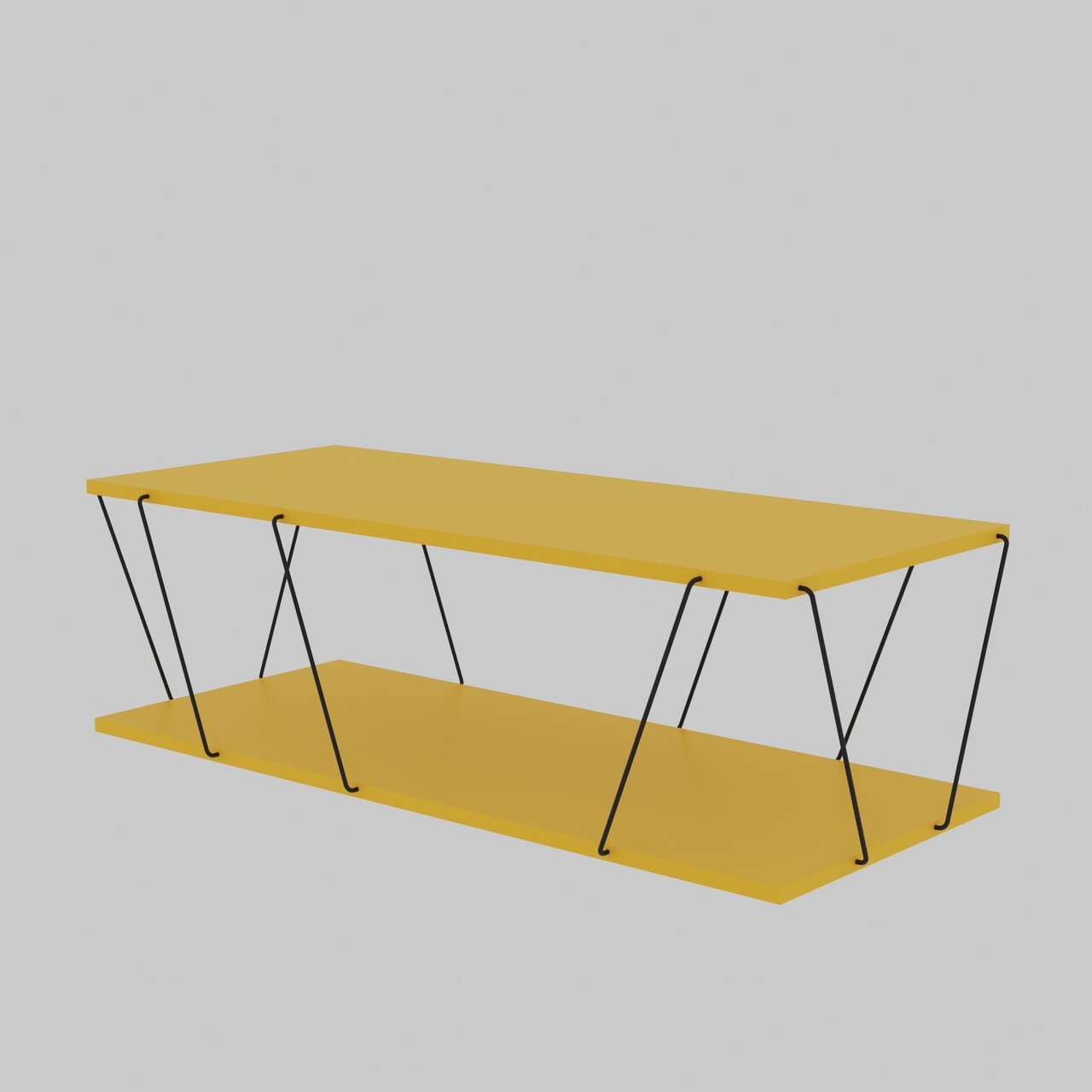 Labranda Dohányzóasztal, Kalune Design, 120x50x30 Cm, Sárga/fekete