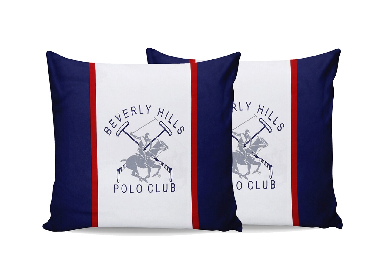 Beverly Hills Polo Club 2 db Párnahuzat 60x60 cm, 100% ranforce pamut, BHPC 001, sötétkék