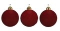 Bauble 3 db Gömbkészlet, Decoris, üveg, piros