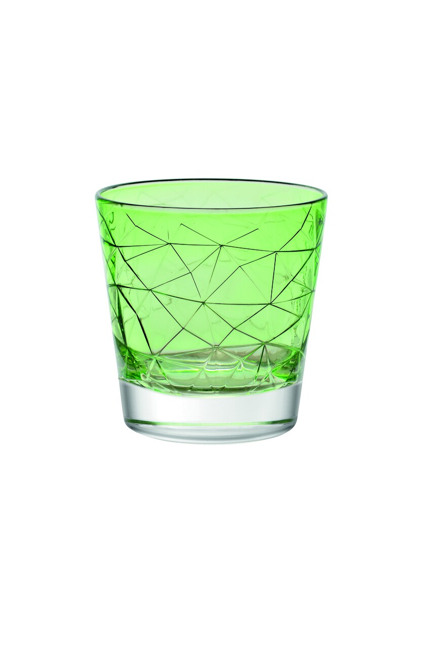 6 pohár whiskys készlet, Vidivi, Dolomitok, 370 ml, üveg, zöld