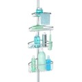 Etajera de colt extensibila pentru baie York Telescopic, iDesign, 28x20.5x150 cm, otel, argintiu