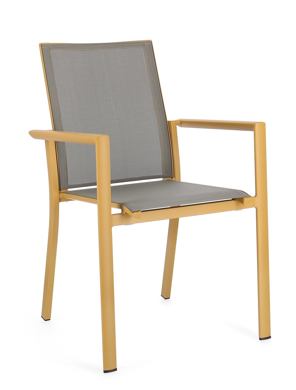 Konnor Kerti szék, Bizzotto, 56.2 x 60 x 88 cm, alumínium/textilén, mustársárga