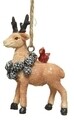 Gömb Deer álló, dekor, 5,9x3,10x8,4 cm, poliészter, barna