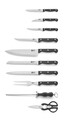 15 db-os kés és edénykészlet + állvány, Richardson Sheffield, Artisan, rozsdamentes acél / fa