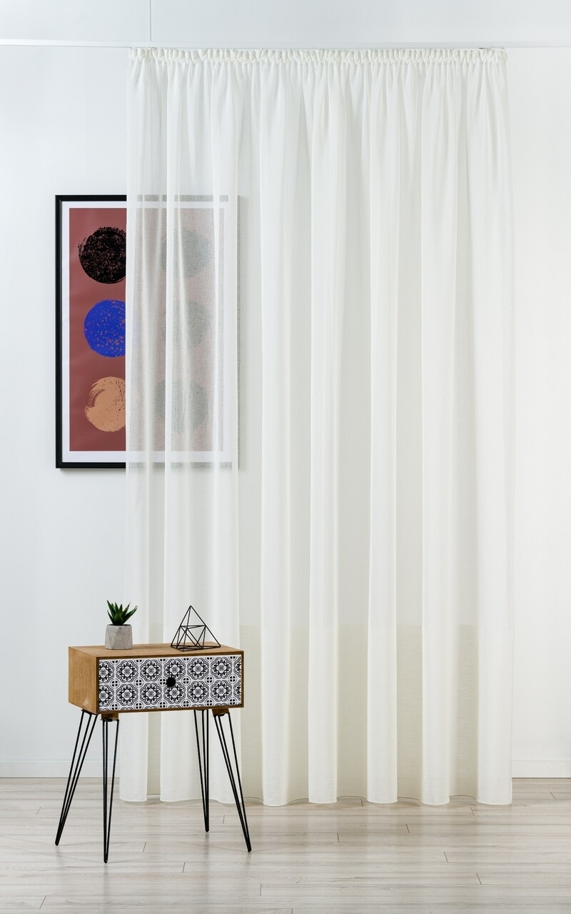 Mendola Interior Függöny, Idara, 300x245 Cm, Poliészter, Krémszín