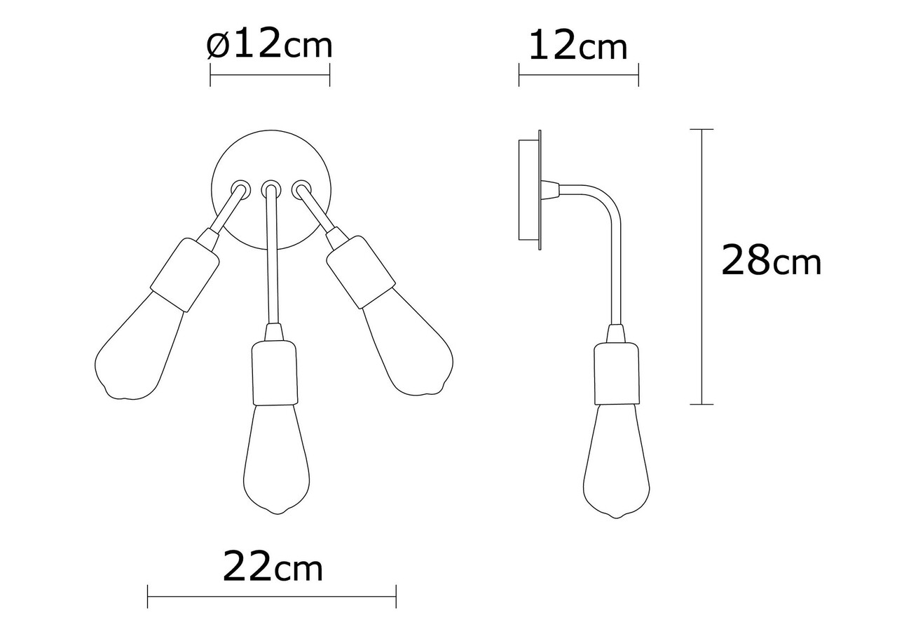Fali Lámpa Harput N-1339, Noor, 22 X 28 Cm, 3 X E27, 100W, Fehér