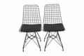 Sandalye 2 db Szék, Plass Design, 53x51x80 cm, fém/öko-bőr, fekete