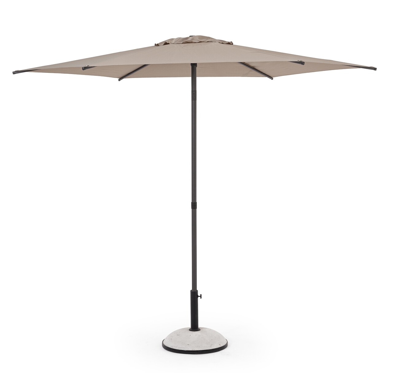 Samba Kerti/terasz napernyő, Bizzotto, Ø 270 cm, oszlop Ø 38 mm, acél/poliészter, szürke