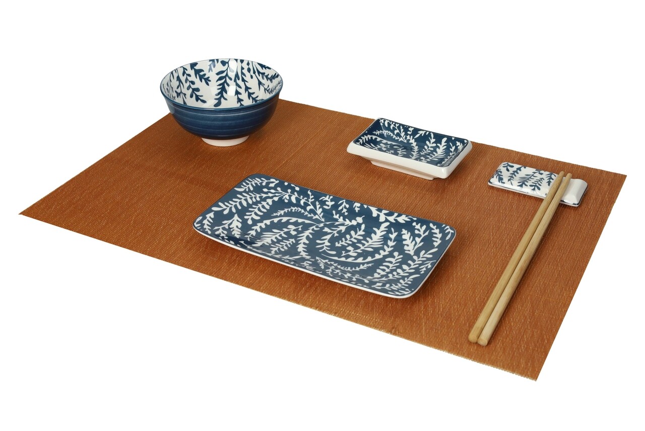 Brandani V1 12 Darabos Sushi Szett, 31x29x6 Cm, Porcelán/bambusz