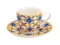 6 db-os csésze kávés tányérral, Medicea, Brandani, 90 ml, porcelán