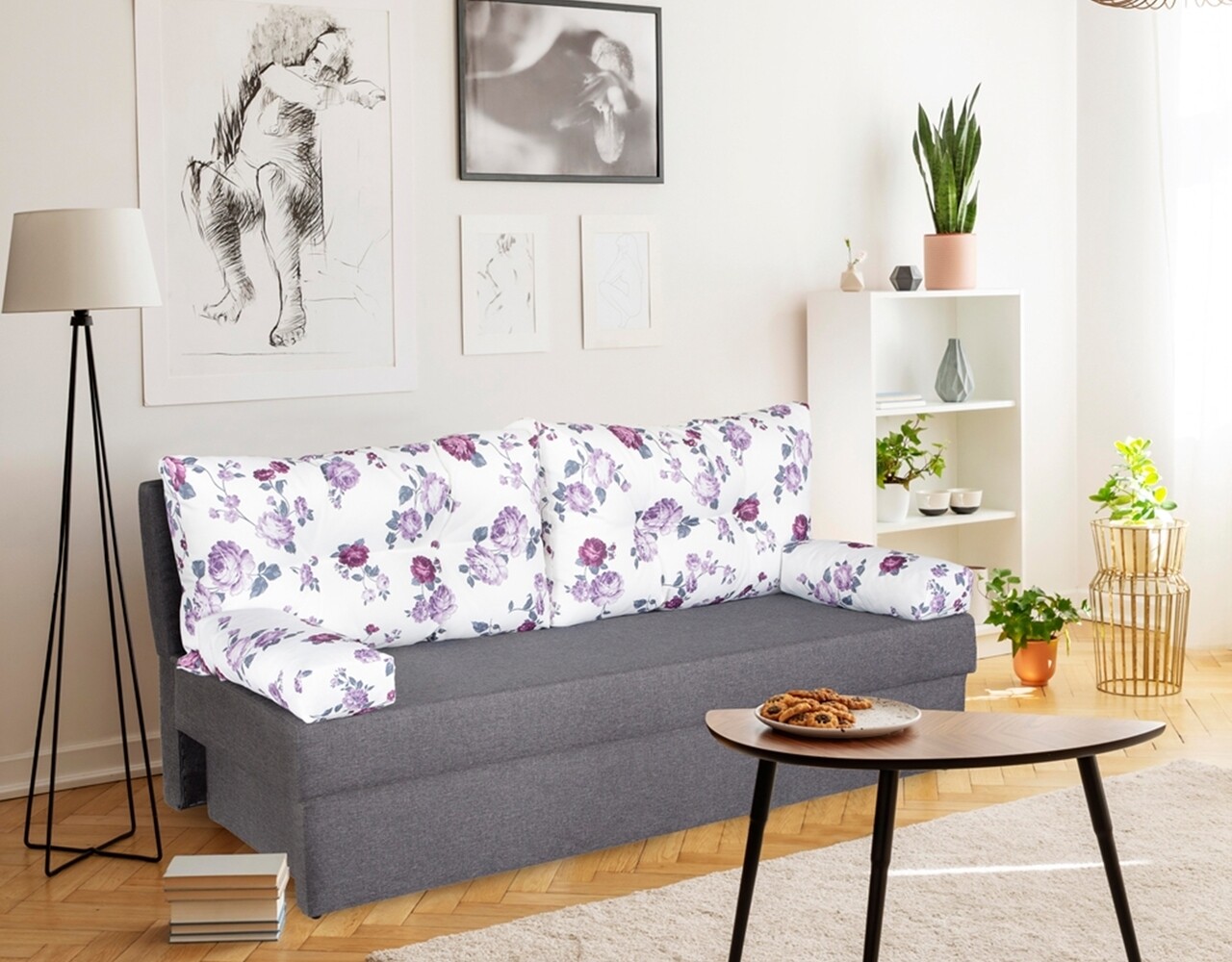 Bedora alfi grey kihúzható kanapé 192x80x77 cm tárolóládával, magnolia