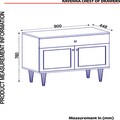 Bufet Ravenna White, Ametti, 90 x 44.8 x 76 cm, alb/auriu/negru