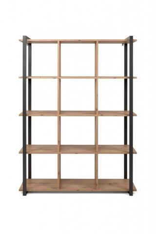 Finori Könyvespolc, Denver 31, 107 x145 x 39 cm, PAL/MDF/fém, tölgy/antracit szürke