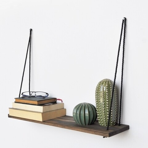 Evila Originals Fali polc, 60x13 cm, bézs/fekete