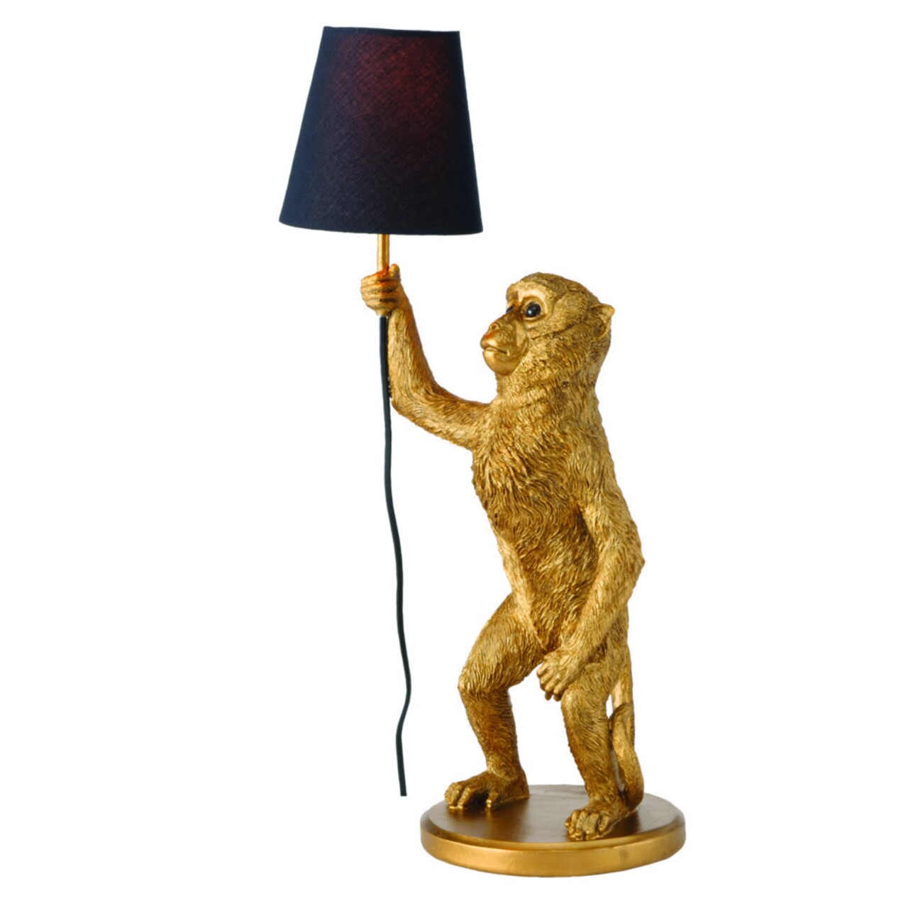 Monkey Saru Asztali lámpa, Boltze, 30x21x60 cm, 1 x E27, 60W, poligyanta, aranyszín