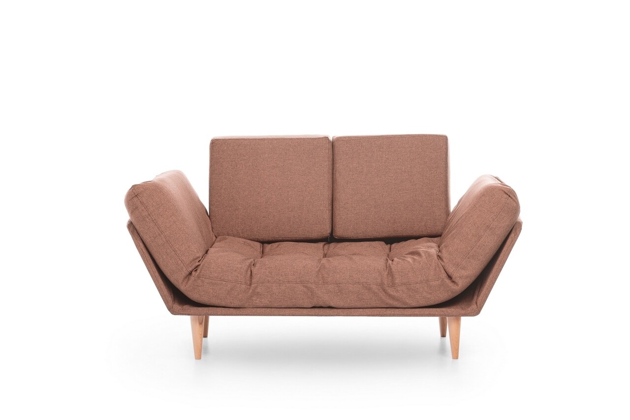 Nina Daybed Kihúzható Kanapé, Futon, 3 Személyes, 200x70 Cm, Fém, Világosbarna