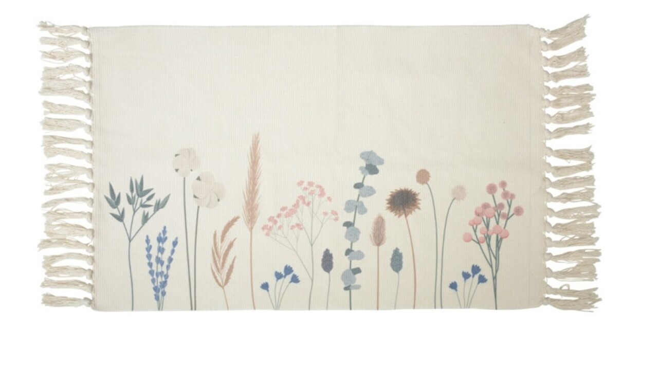 Virágszőnyeg, 60x90 cm, polipamut, többszínű