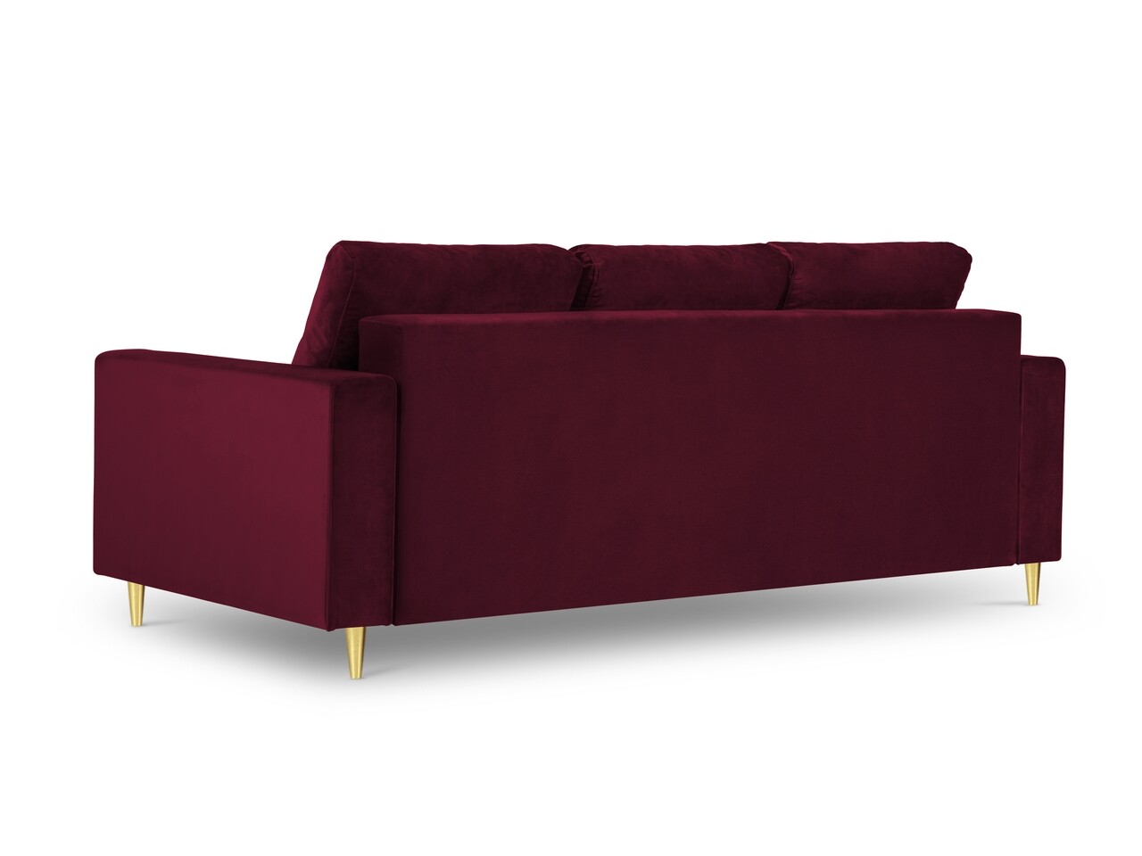 Mimosa Kihúzhatós Kanapé, Mazzini Sofas, 3 Személyes, Tárolóládával, 220x100x92 Cm, Bársony, Piros