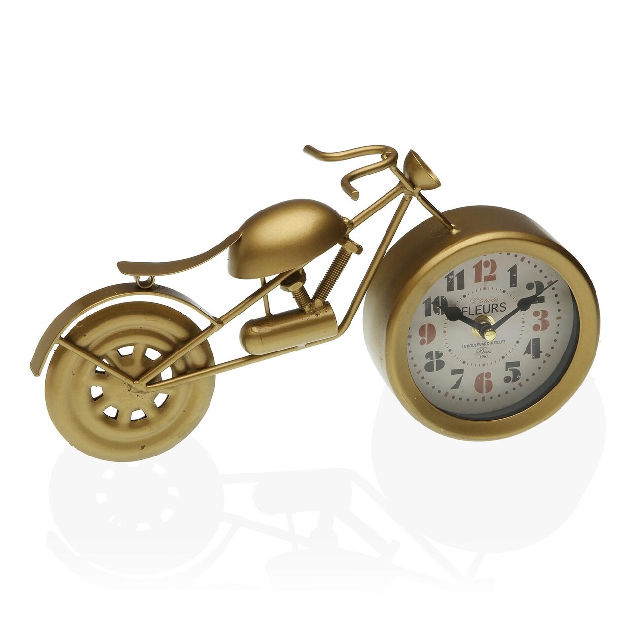 Motorbike Asztali óra, Versa, 31 x 5.5 x 17 cm, fém, aranyszín