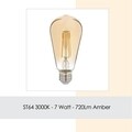 LED Izzó Sage, ST64 Gün Işığı, 7 W, 6500K, 720 Lm, üveg
