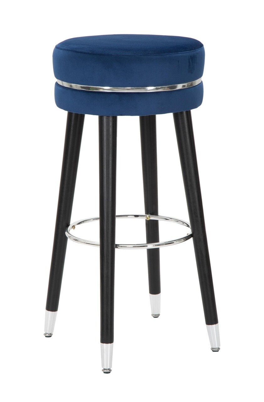 Paris szék, mauro ferretti,  ø 35x74 cm, erdeifenyő/poliészter, kék/ezüstszín