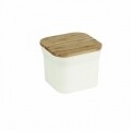Bambusz étel doboz, Jocca, 11,6 x 11,6 x 9,6 cm, bambusz, fehér / natúr
