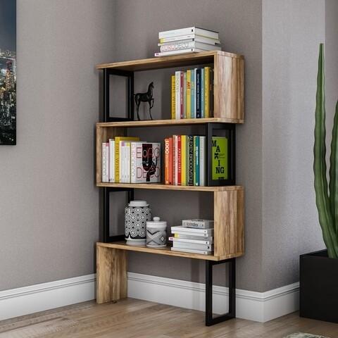 Ceylan Könyvszekrény, Kalune Design, 80x22x128 cm, barna