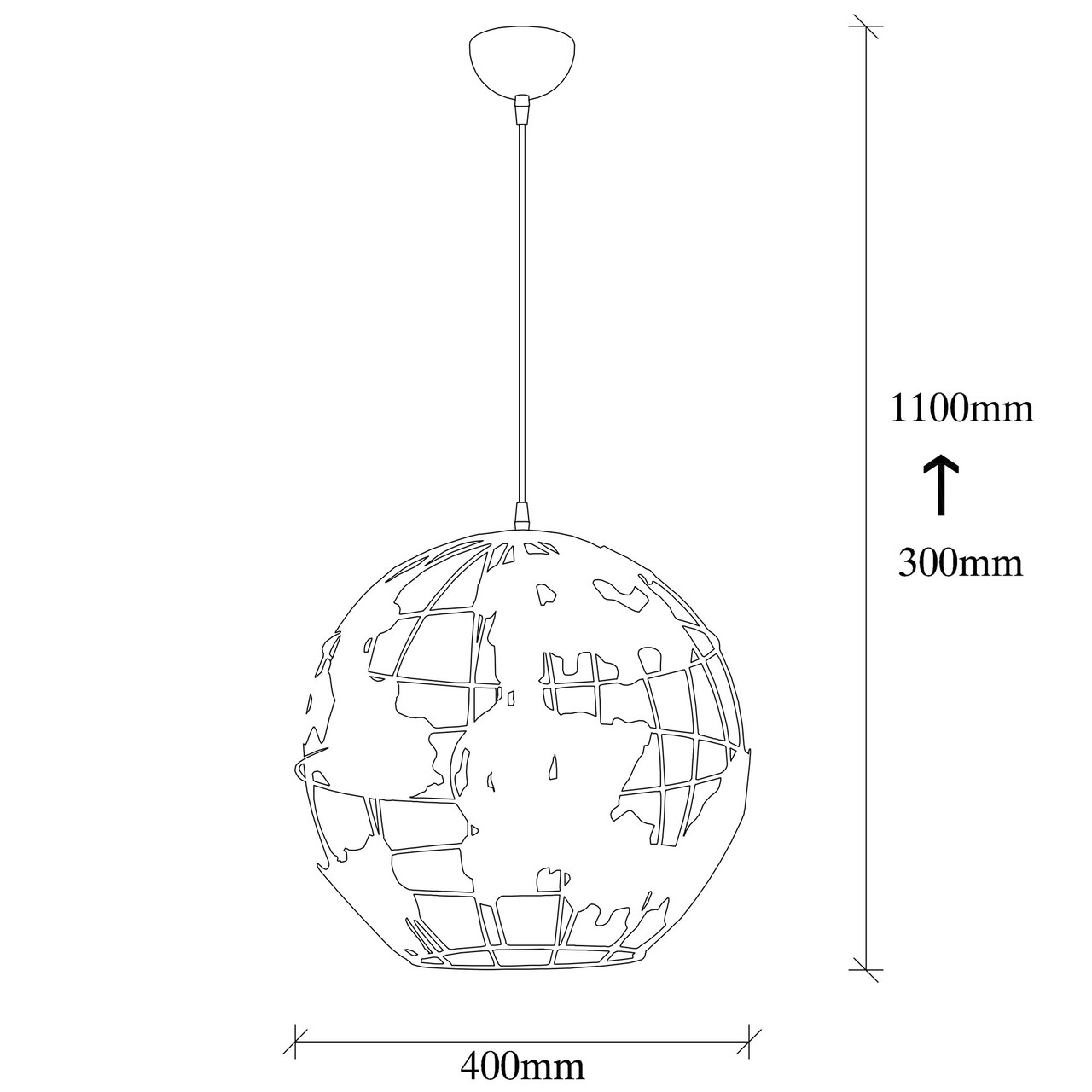 Fellini MR - 822 Csillár, Opviq, 40 X 110 Cm, 1 X E27, 100W, Fekete