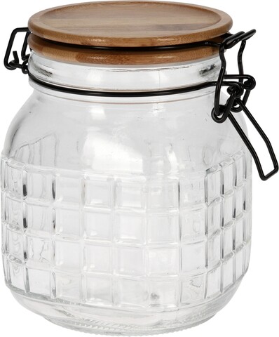 Befőttesüveg fedővel,  1100 ml, 13,9x11,6x15 cm, üveg