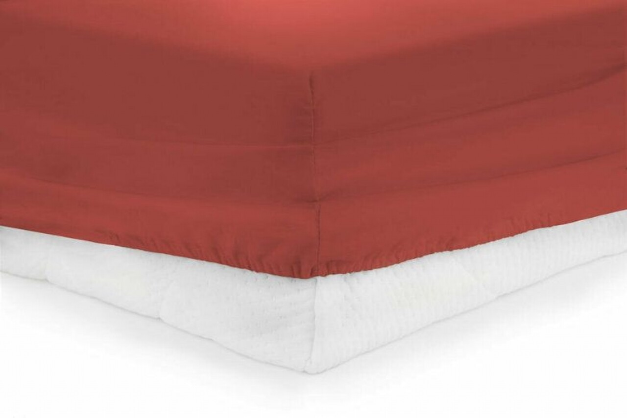 Lepedő Red Heinner gumival, 90x200 cm, 100% pamut, piros