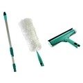 Leifheit Tisztító szett, Dust & Windows, alumínium/műanyag, szürke/türkiz