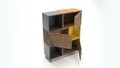Biblioteca Bengu, Kalune Design, 140x30x110 cm, maro/antracit/galben