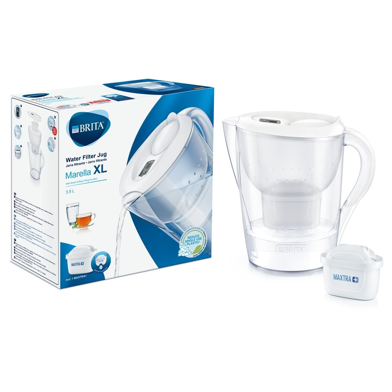 BRITA Szűrőpohár Marella XL 3,5 L Maxtra+ Fehér)