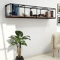 Miray Fali polc, Puqa Design, 120x30x30 cm, mogyoró/fekete