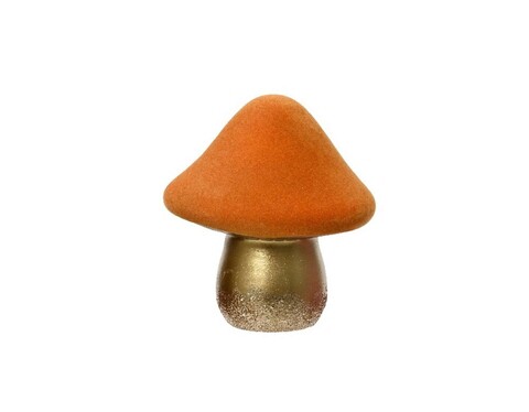 Mushroom Dísz, Decoris, 13x16x18.5 cm, terrakotta, narancssárga