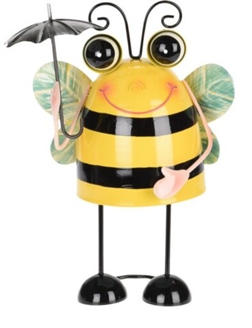 Kerti dekoráció Bee w umbrella, 20x14x27 cm, fém, tarka