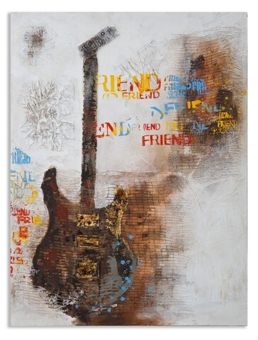 Guitar Art Festmény, Mauro Ferretti, 90x120 cm, kézzel festett, kanavász/erdeifenyő